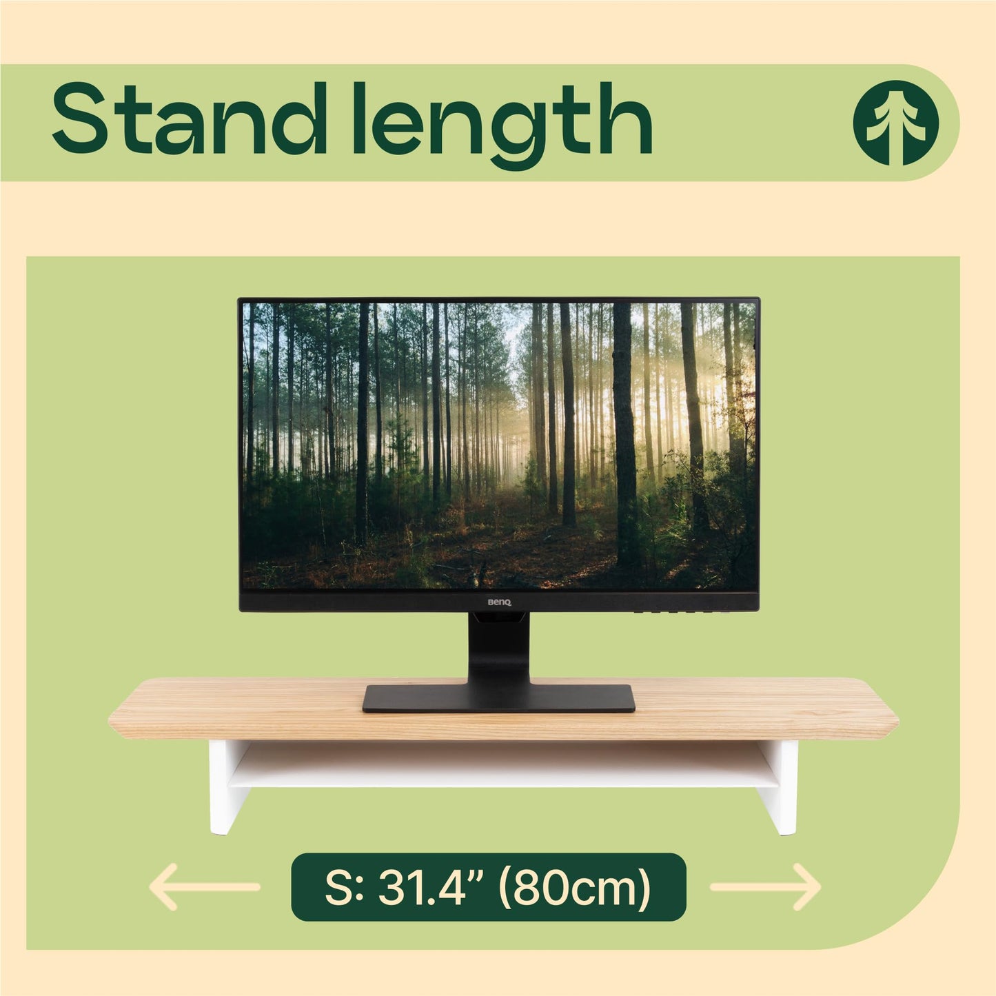 Monitor Stand Riser from Walnut Wood with Black Shelf and Black Legs - Wooden Desktop Storage for PC, Laptop, iMac, TV, Printer, Computer - Durable Walnut Shelf