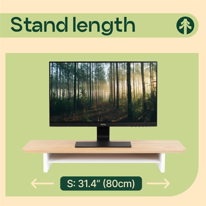 Monitor Stand Riser from Walnut Wood with Black Shelf and Black Legs - Wooden Desktop Storage for PC, Laptop, iMac, TV, Printer, Computer - Durable Walnut Shelf