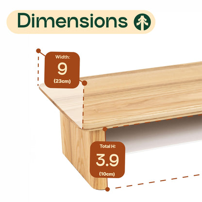 Monitor Stand Riser from Walnut Wood with Black Shelf and Black Legs - Wooden Desktop Storage for PC, Laptop, iMac, TV, Printer, Computer - Durable Walnut Shelf