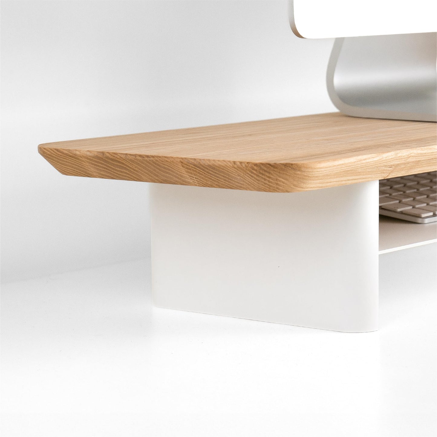 Monitor Stand Riser from Walnut Wood with Black Shelf and Black Legs - Wooden Desktop Storage for PC, Laptop, iMac, TV, Printer, Computer - Durable Walnut Shelf
