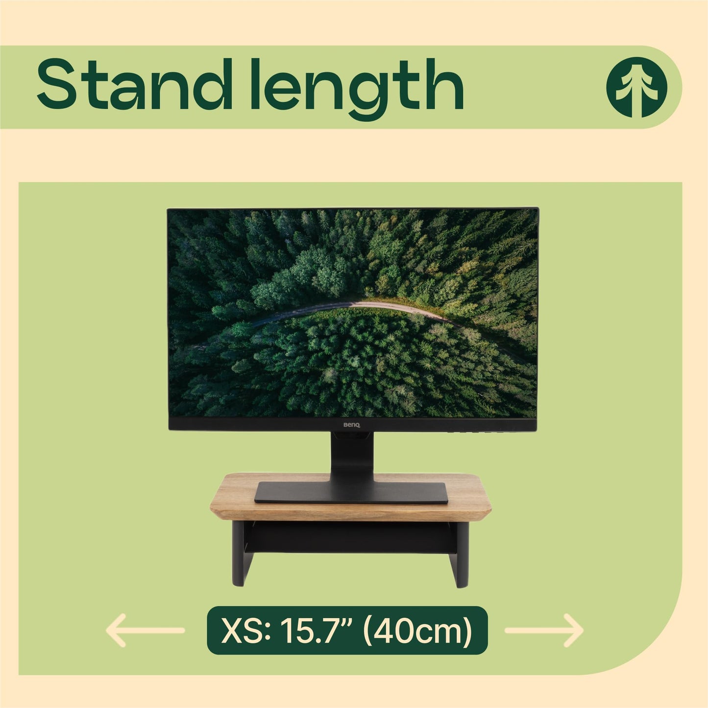 Monitor Stand Riser from Walnut Wood with Black Shelf and Black Legs - Wooden Desktop Storage for PC, Laptop, iMac, TV, Printer, Computer - Durable Walnut Shelf