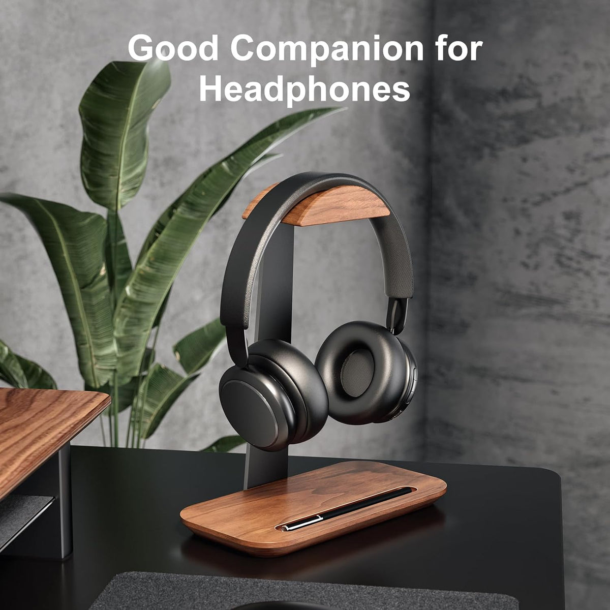 UPERGO Wooden Vertical Laptop Stand, Desk Tray and Headphone Stand