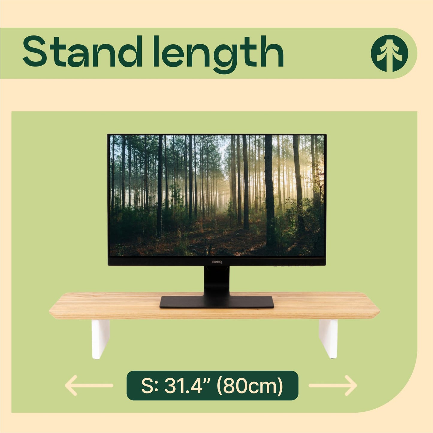 Monitor Stand Riser from Walnut Wood with Black Shelf and Black Legs - Wooden Desktop Storage for PC, Laptop, iMac, TV, Printer, Computer - Durable Walnut Shelf