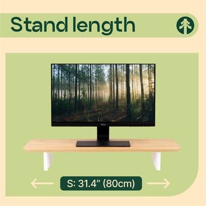 Monitor Stand Riser from Walnut Wood with Black Shelf and Black Legs - Wooden Desktop Storage for PC, Laptop, iMac, TV, Printer, Computer - Durable Walnut Shelf