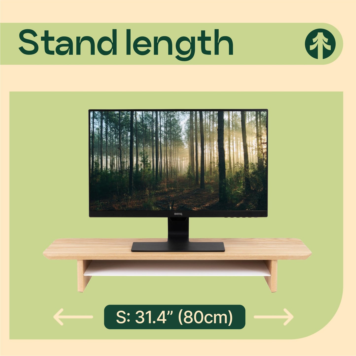 Monitor Stand Riser from Walnut Wood with Black Shelf and Black Legs - Wooden Desktop Storage for PC, Laptop, iMac, TV, Printer, Computer - Durable Walnut Shelf
