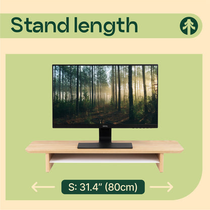 Monitor Stand Riser from Walnut Wood with Black Shelf and Black Legs - Wooden Desktop Storage for PC, Laptop, iMac, TV, Printer, Computer - Durable Walnut Shelf