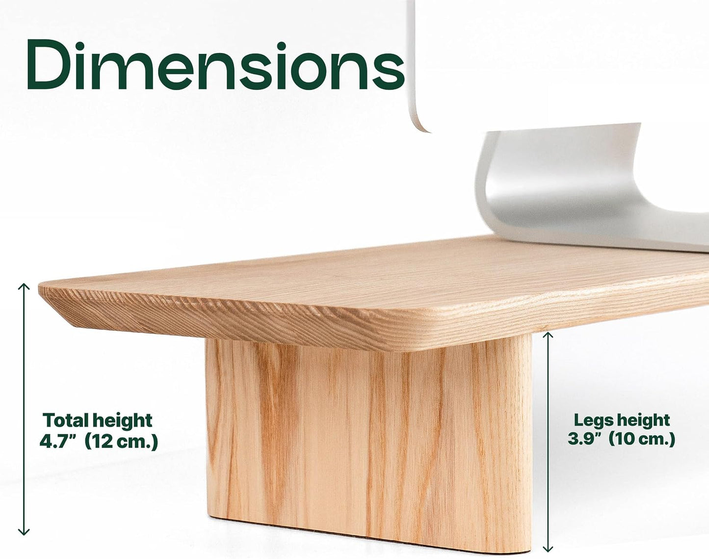 Monitor Stand Riser from Walnut Wood with Black Shelf and Black Legs - Wooden Desktop Storage for PC, Laptop, iMac, TV, Printer, Computer - Durable Walnut Shelf