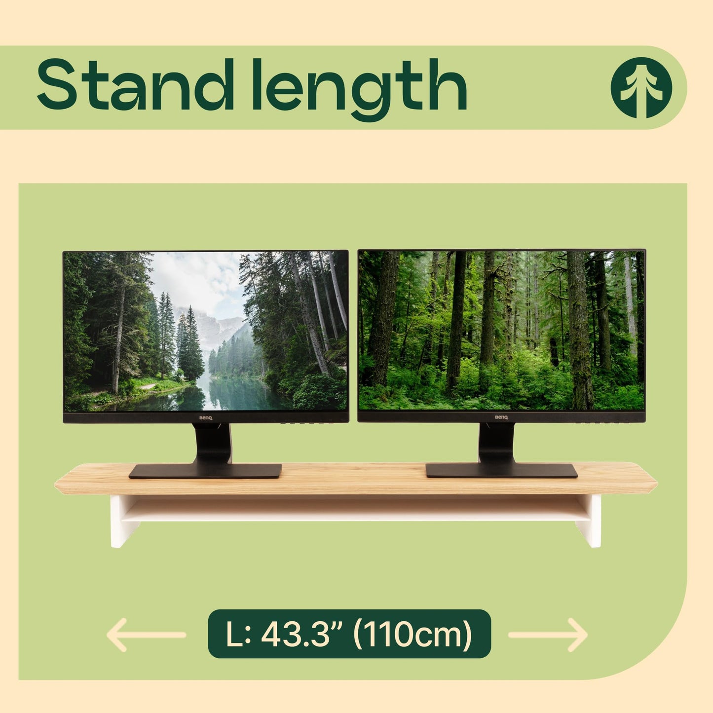 Monitor Stand Riser from Walnut Wood with Black Shelf and Black Legs - Wooden Desktop Storage for PC, Laptop, iMac, TV, Printer, Computer - Durable Walnut Shelf